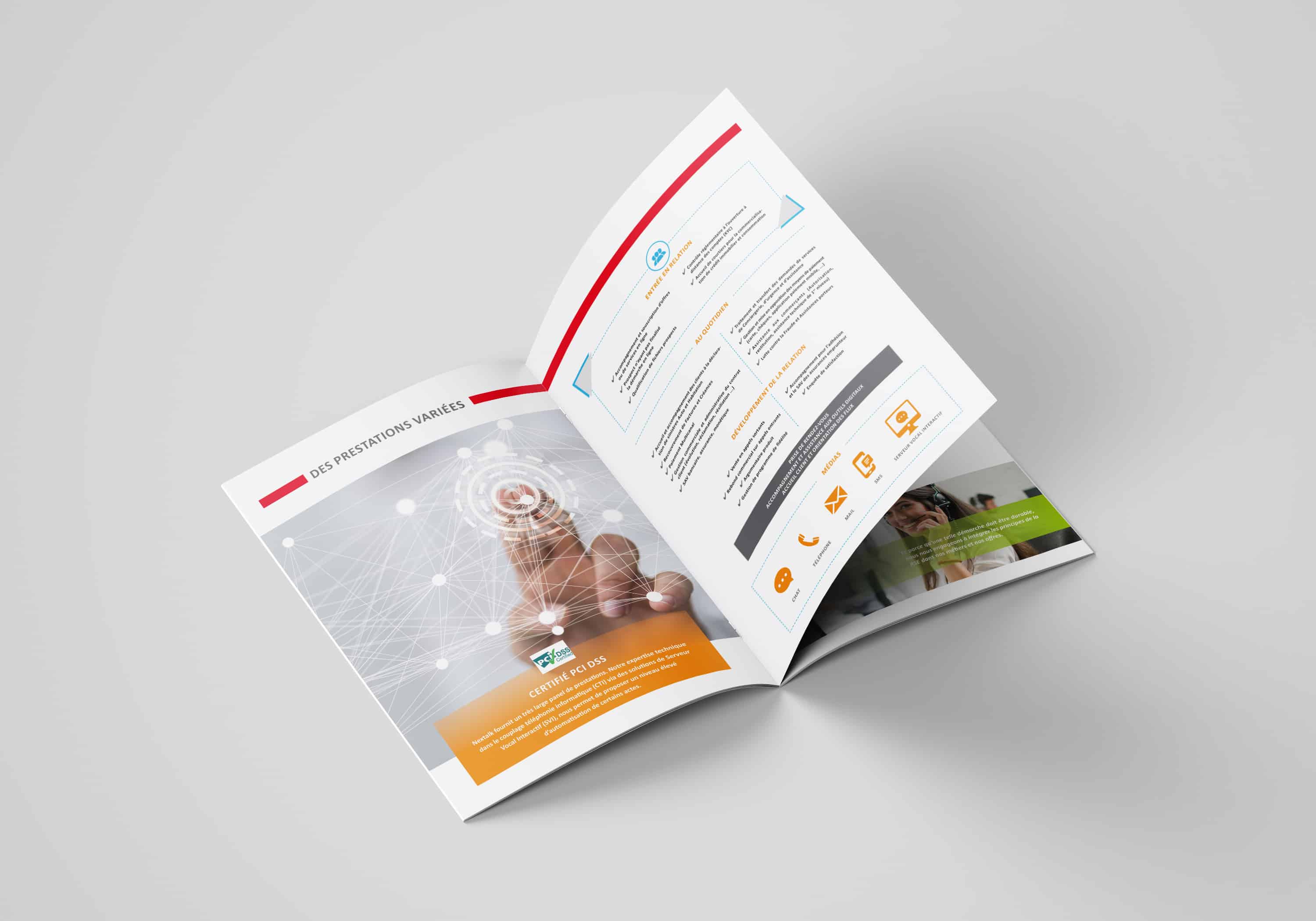 double-page-de-la-brochure-de-presentation-de-service-nextalk